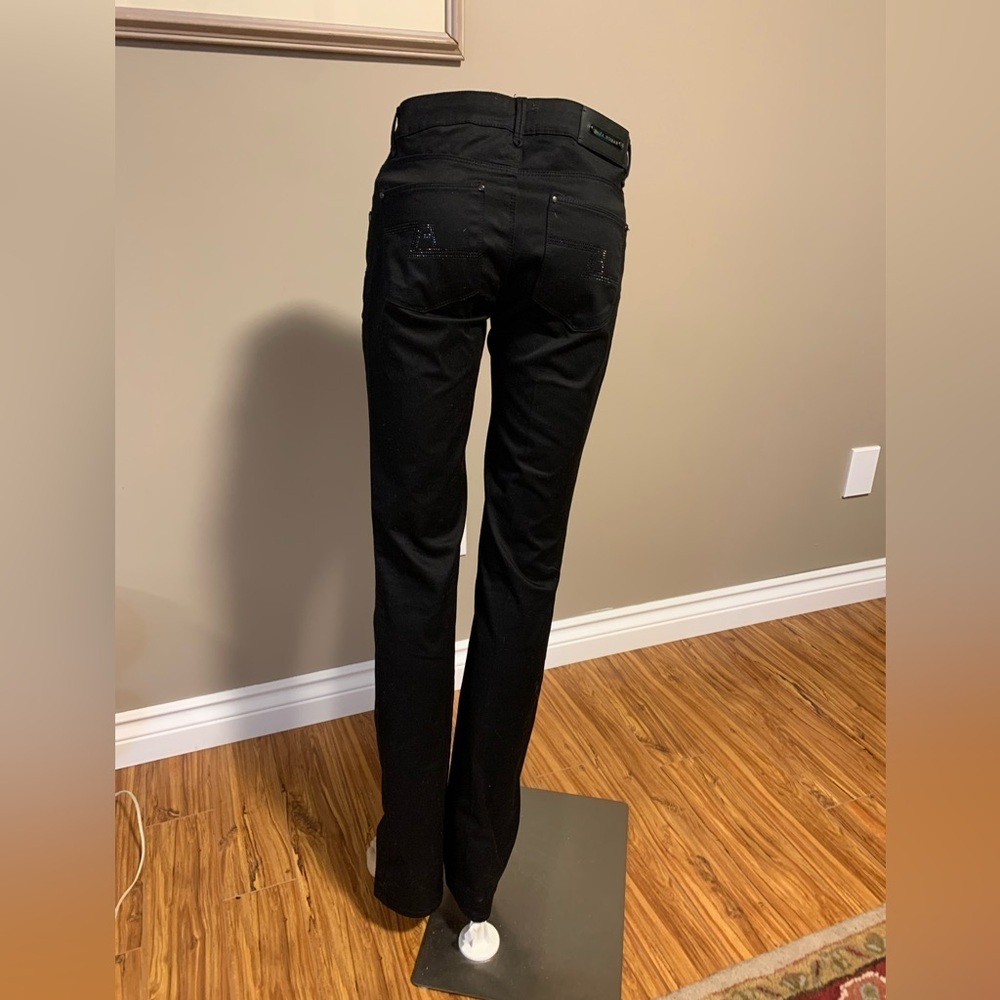 Zara Woman Black Jeans With Beaded Embellished Back Pockets Waist Size 26